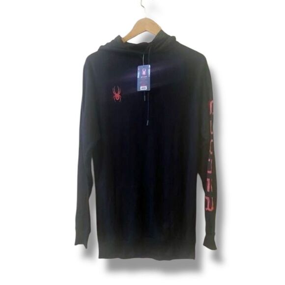 Spyder Sleepwear Hoodie Sz Medium Black Logo - Picture 1 of 8